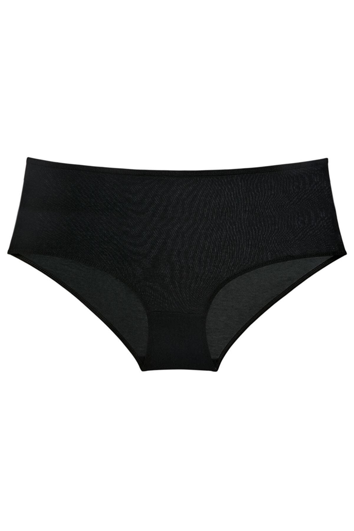 3 Pcs Women's High Waist Bato Panties Black White Skin