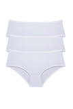 3 Piece Women's High Waist Bato Panties White