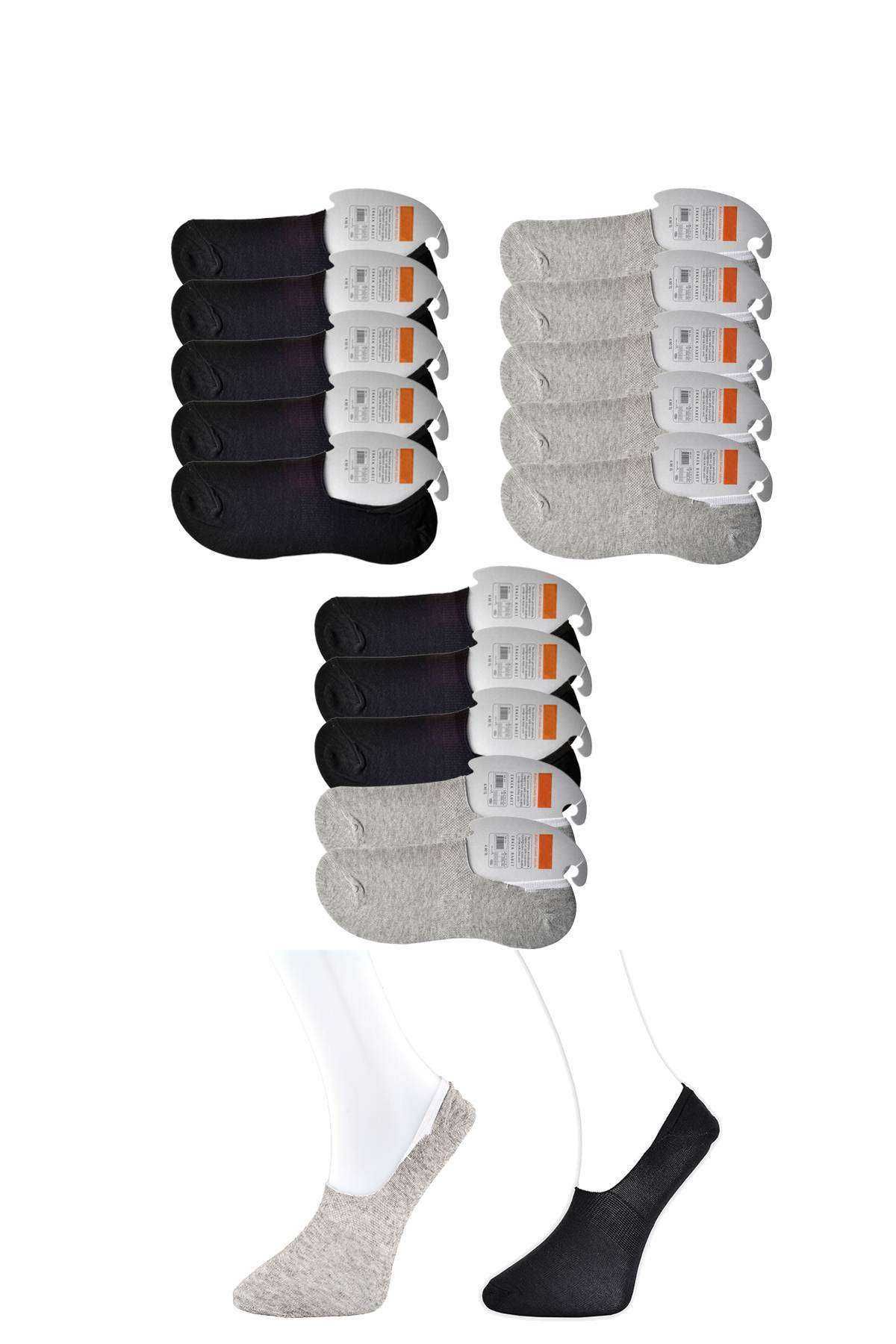 Black And Gray Men's Beret Socks 15 Pairs Piamoda
