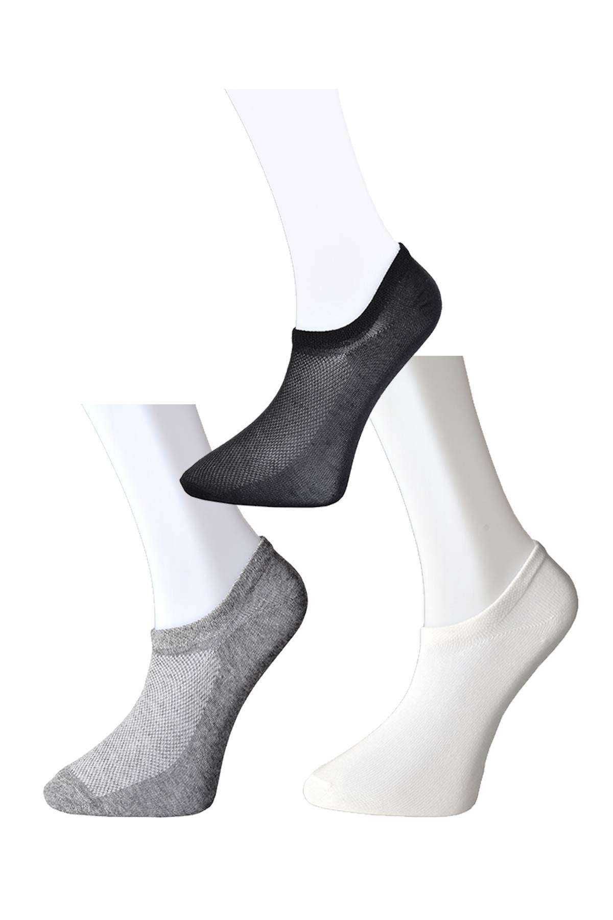 Black Grey And White Men's Invisible Socks 12 Pairs Piamoda