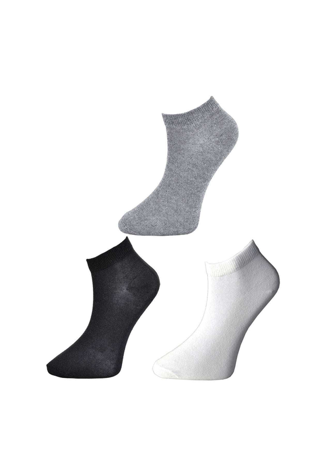 Black Grey And White Women's Ankle Socks 15 Pairs Piamoda