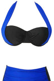 Blue Black Bikini Top Piamoda