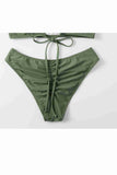 Brazilian Backless Bikini Bottom Green Piamoda