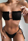 Brazilian Model Pleated Tie Bikini Set