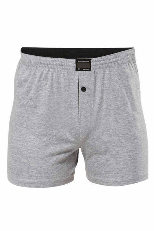 Buttoned Cotton Men's Combed Boxer Grey 1146 A