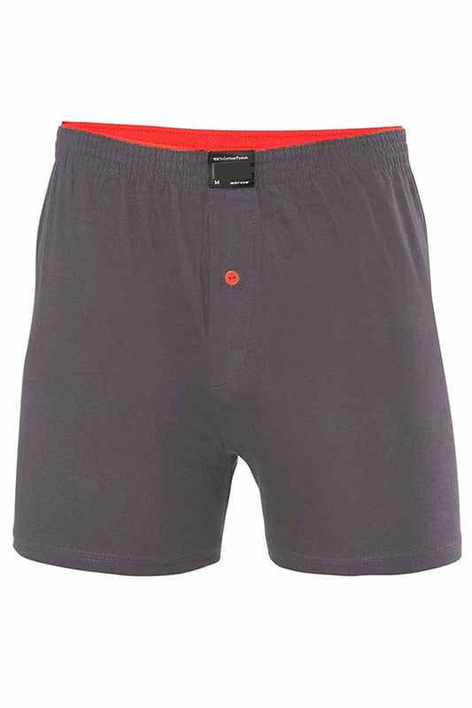Buttoned Cotton Men's Combed Boxer Plus Size Smoked 1278 A