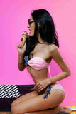 Colorful Strapless Bikini Top