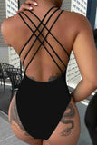 Cross Detailed Swimwear with Back Décollette