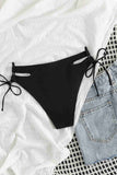 Custom Design Side Tie Bikini Bottom Black Piamoda