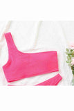 Custom Ribbed Fabric Bikini Top Pink