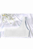 Custom Ribbed Fabric Bikini Top White