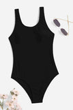 Custom Ribbed Fabric Stylish Swimsuit Black Piamoda