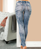 Jeans-Look Damen Leggings 438 1