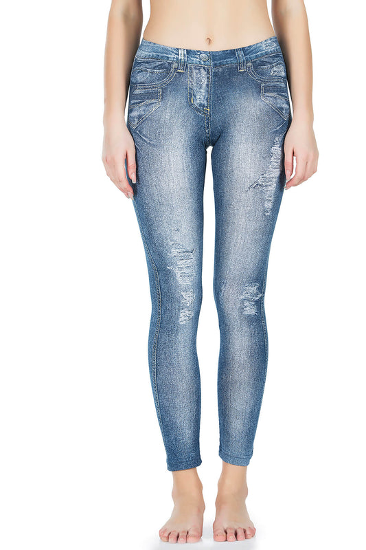 Jeans-Look Damen Leggings 440