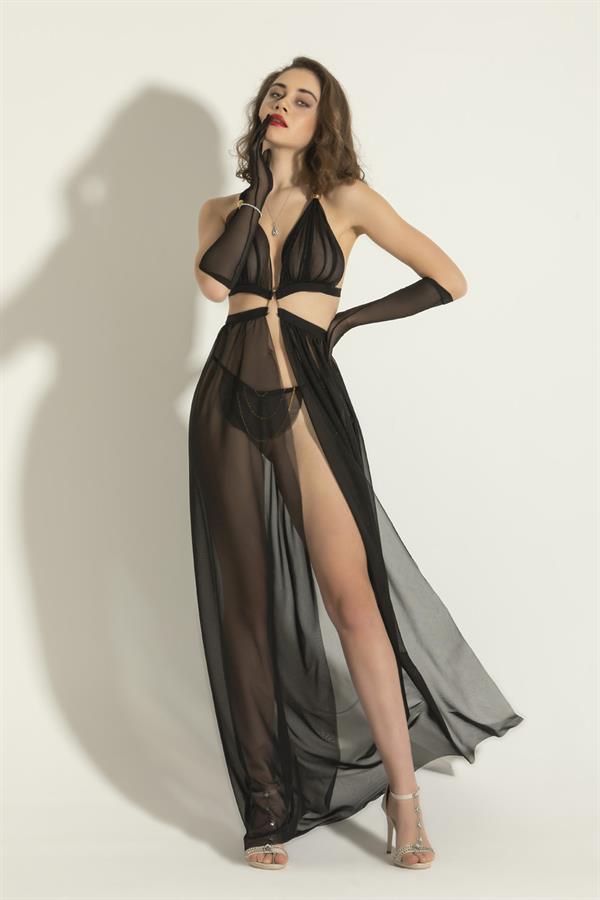 Fancy Transparent Dress Stripping Set BLACK (Mgp6132)