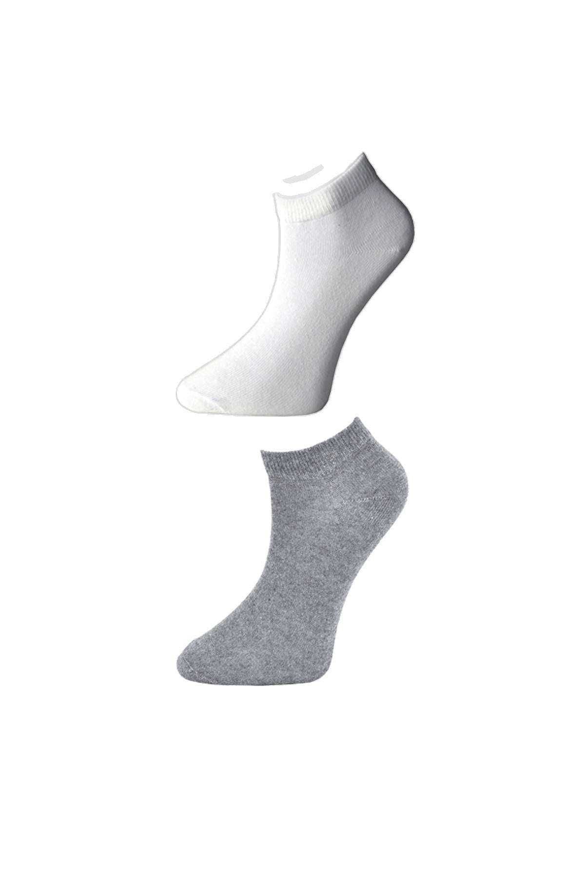 Grey And White Women's Ankle Socks 9 Pairs Piamoda