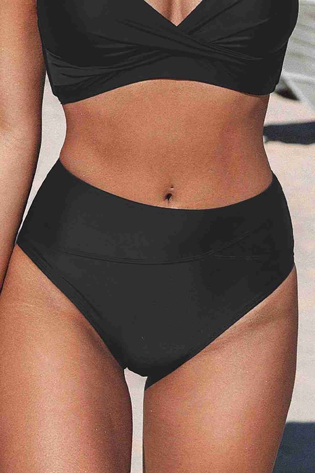 High Waist Bikini Bottom Black Piamoda