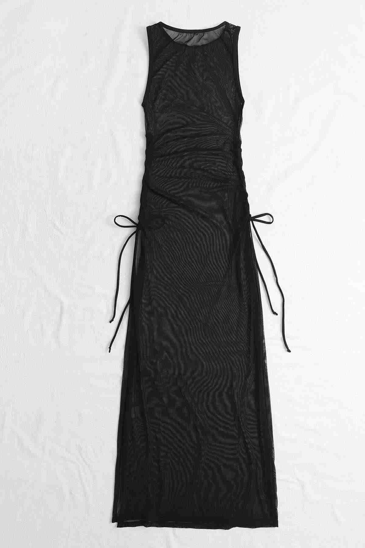 Lace Pareo Beach Dress Black Piamoda