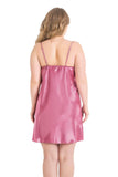Plus Size Dusty Rose Short Satin Nightgowns
