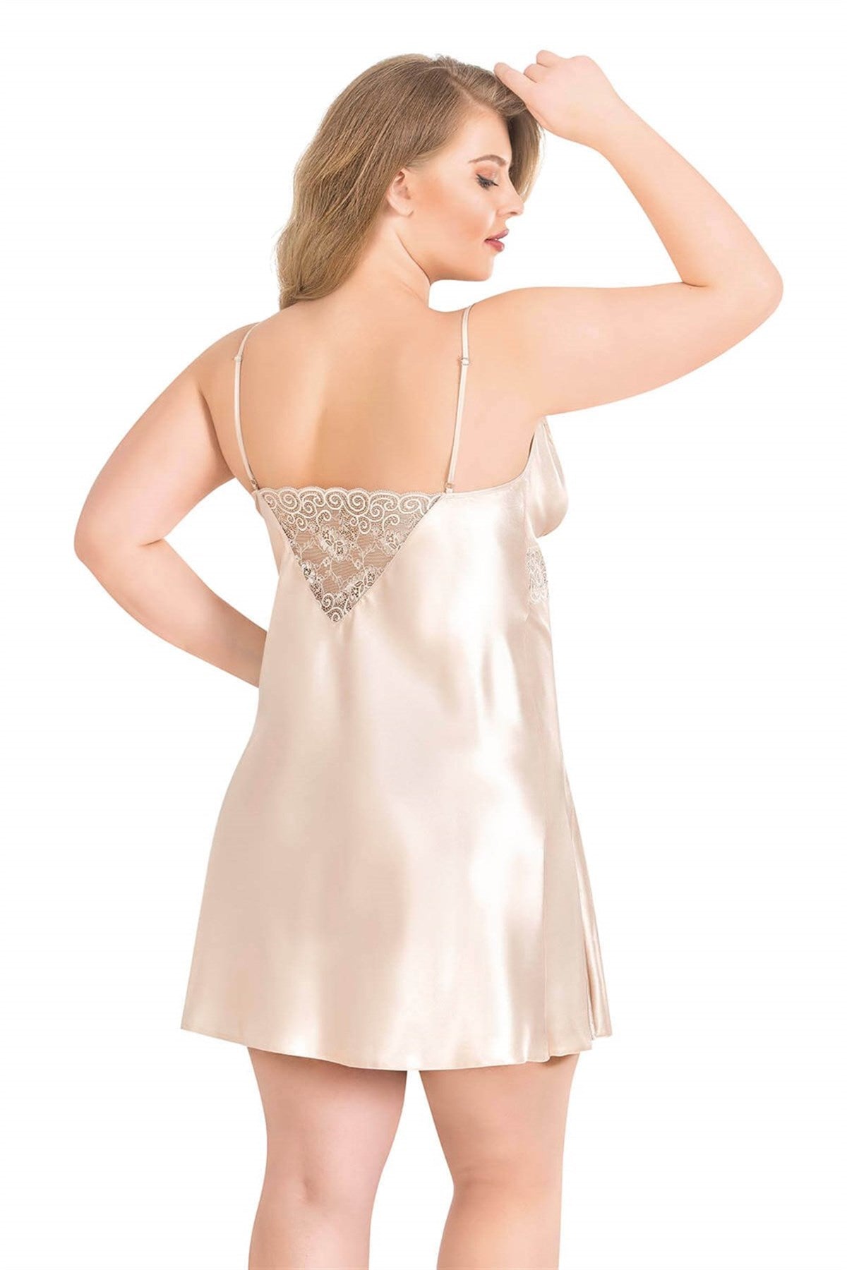 Plus Size Ivory Short Satin Nightgowns