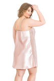 Plus Size Powder Short Satin Nightgowns