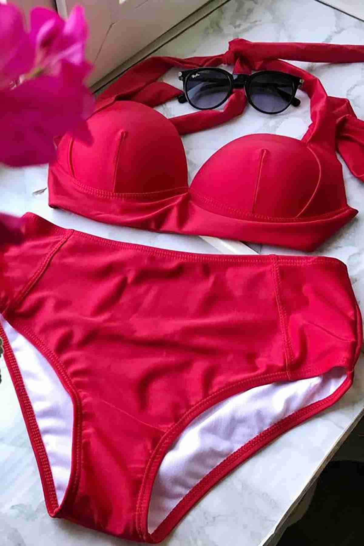Red Bikini Top Red Piamoda