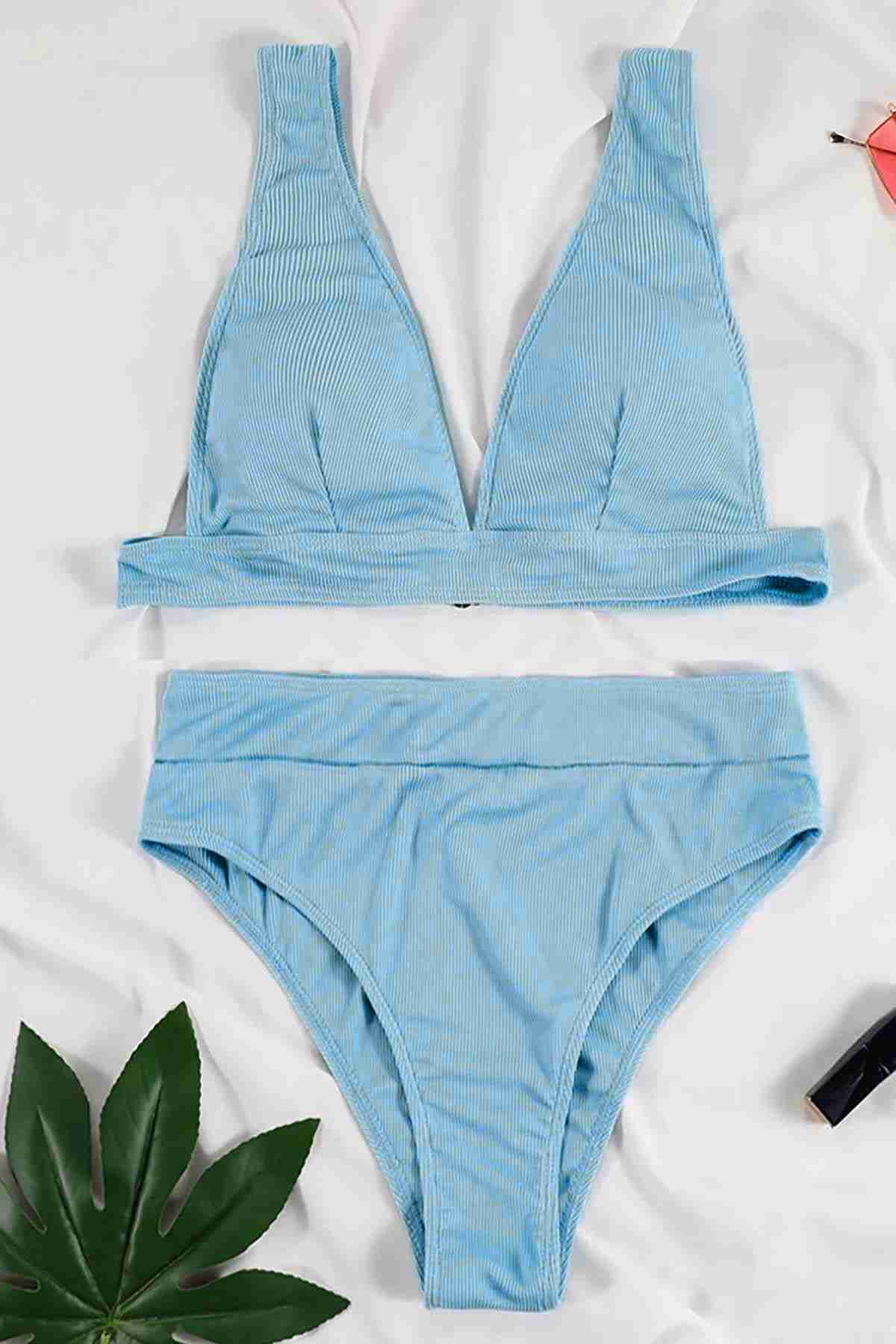 Stylish Bikini Top Blue Piamoda