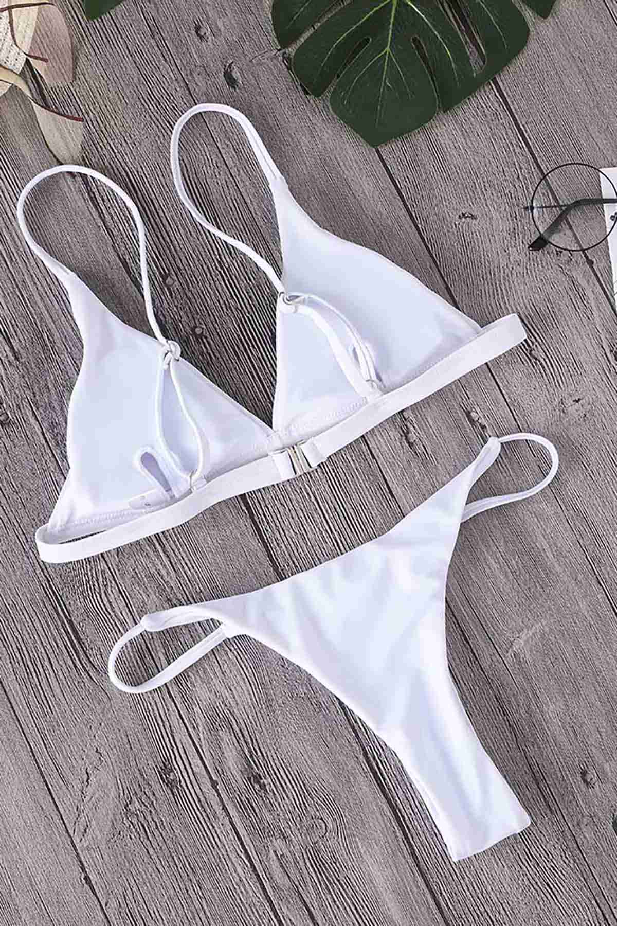 Triangle Bikini Top White