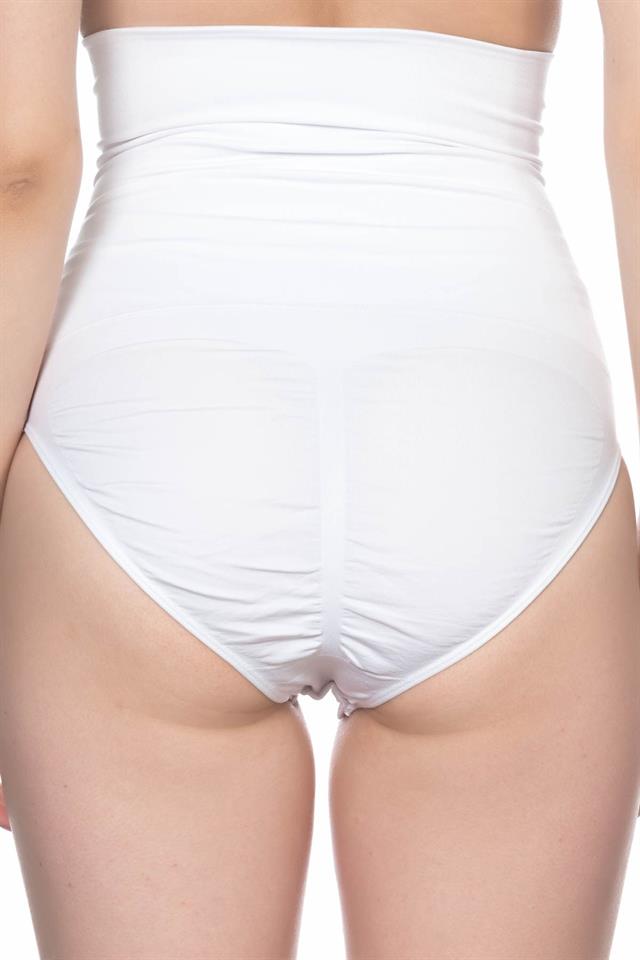 Weißes 2019 Korsett mit doppelter hoher Taille und Druckknopfverschluss