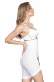 Weißes 2056 Massagekorsett mit hoher Taille und langen Beinen