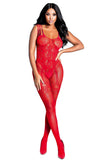 Women Babydoll Fancy Outfit Body Stockings D30023 Red