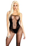 Women Babydoll Fancy Outfit Body Stockings D30028 Black