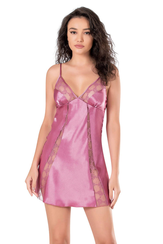 Women's Short Sateen Transparent Nightgown