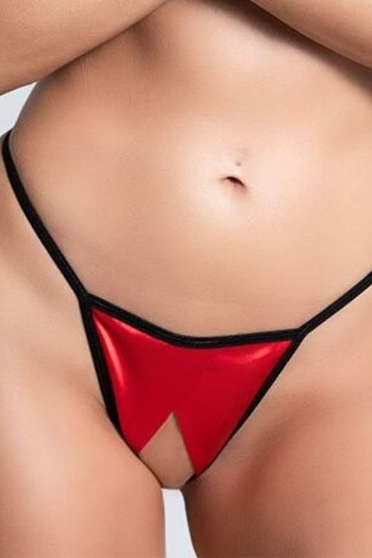 Fancy Mid Open Red Stylish Custom Design Strin Thong Panties 80992